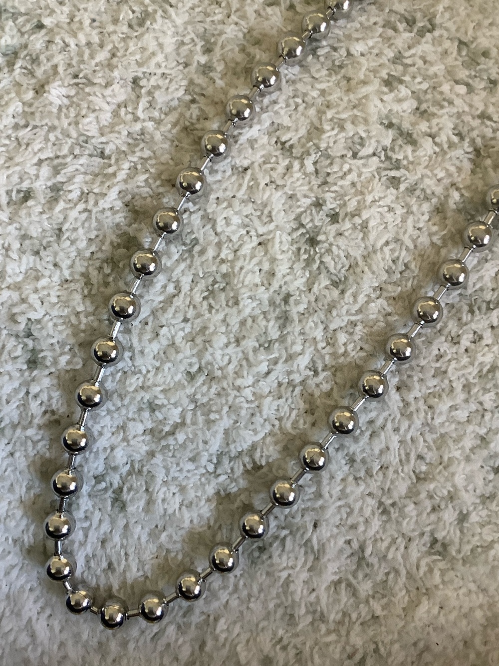 Giant Ball Chain Silver Beaded Necklace Men or Women, 8cm 22” NWT Festival